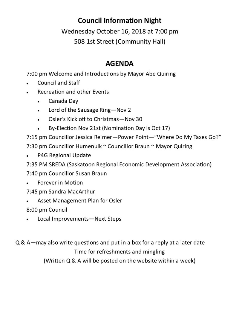 Council Information Night